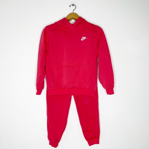 Nike Youth Girls Pink Hoodie & Sweatpants Set – Size Large - Picture 1 of 7